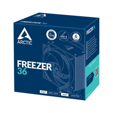Arctic freezer 36 - ventilador cpu de torre única con push-pull, dos ventiladores p de 120 mm