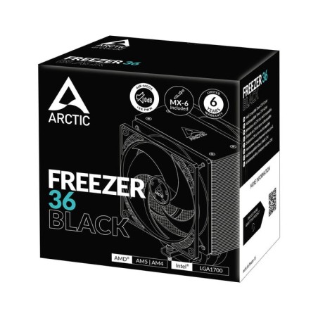 Arctic freezer 36 (negro) - ventilador cpu de torre única con push-pull, dos ventiladores