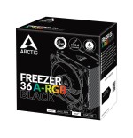 Arctic freezer 36 a-rgb negro - ventilador cpu de torre única con push-pull, dos ventiladores p de 120 mm