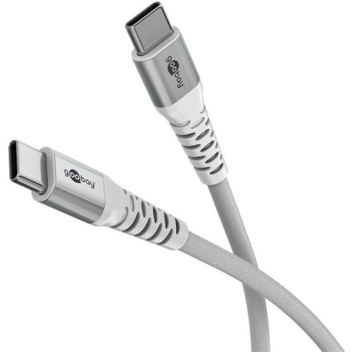 Cable goobay usb-c (st-st) 1m verbindungscable textilmantel blanco
