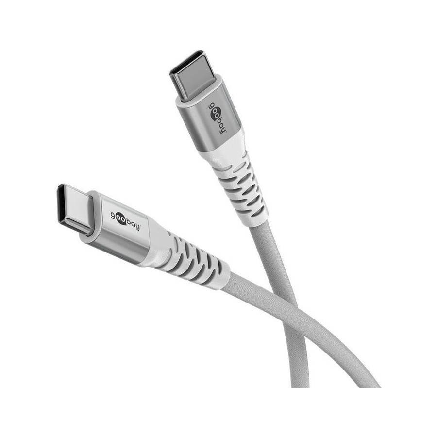 Cable goobay usb-c (st-st) 1m verbindungscable textilmantel blanco