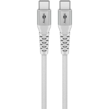 Cable goobay usb-c (st-st) 2m verbindungscable textilmantel blanco