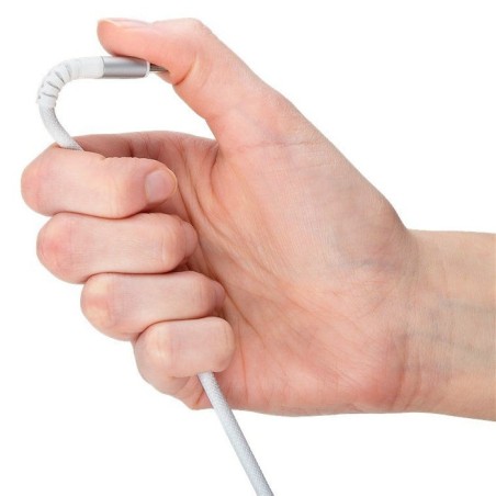 Cable goobay usb-c (st-st) 2m verbindungscable textilmantel blanco