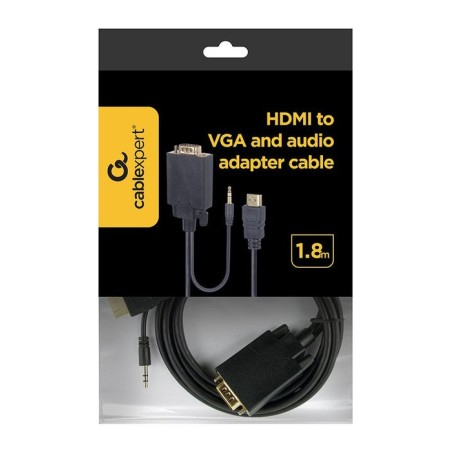 Gembird cable hdmi a vga con audio m/m 1.80m negro  a-hdmi-vga-03-6