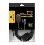 Gembird cable hdmi a vga con audio m/m 1.80m negro  a-hdmi-vga-03-6