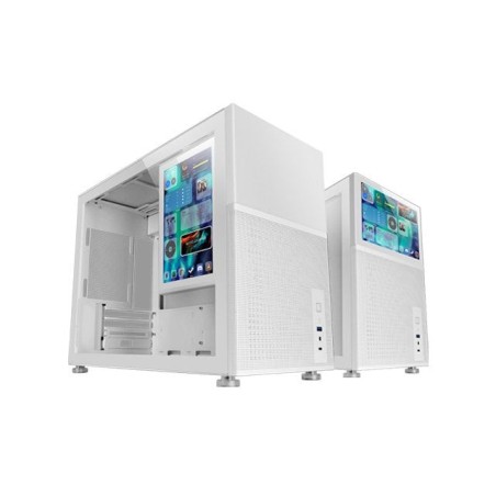 Caja gaming minitorre mars gaming mc-lcd blanca