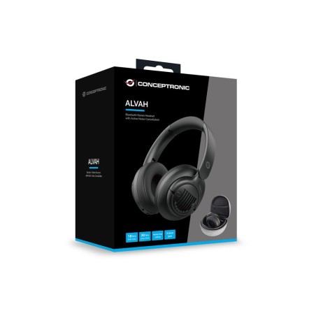 Auricular  con cable e inalambrico conceptronic 2conalvah02b micrófono negro