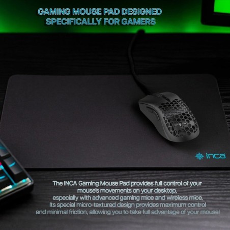 Inca gaming alfombrilla imp-020, 270x350x3mm, negro