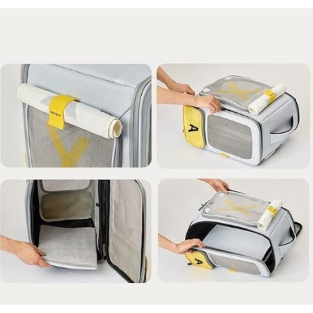 Transportador petkit breezy xzone de mascotas - gris (p7703a)