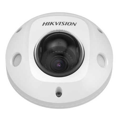 Hikvision cámara ip minidomo móvil 2m 2.8mm antivandálico ir10 wdr ik10 ip67 poe. conector m12