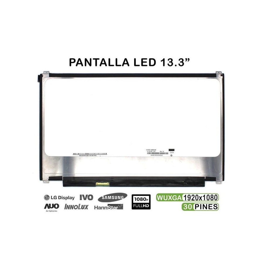 Pantalla led de 13.3" para portátil n133hse ea1 rev.b1 30 pines