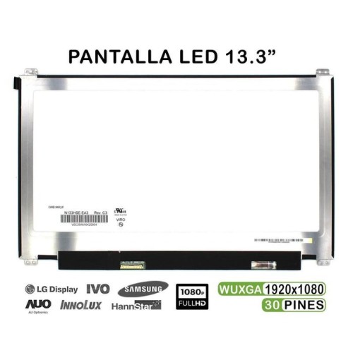 Pantalla led de 13.3" para portátil n133hse ea3 rev.c3 30 pines