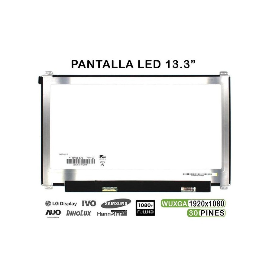 Pantalla led de 13.3" para portátil n133hse ea3 rev.c3 30 pines