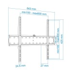 Tooq soporte fijo de pared para tv de 37"-70" - ultrafino - peso max 75kg - vesa 600x400mm - negro