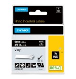Dymo rhino band vinyl 9mmx5.5m blanco -negro