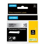 Dymo rhino band polyes. 19mmx5.5m negro-metallic