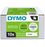 Dymo cinta lm d1 multipack 12mmx7mvalue pack (s0720530 10 rollos) negro/blanco