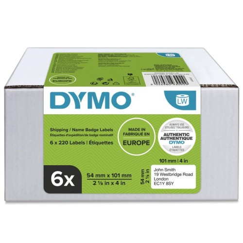 Dymo lw - etiquetas para tarjetas de identifi cación/envíos - 54 x 101 mm - 2093092 blanco, labelwriter