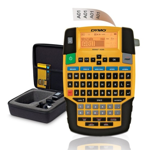 Dymo rhino impresora de etiquetas portátil 4200 teclado qwerty + con maletín