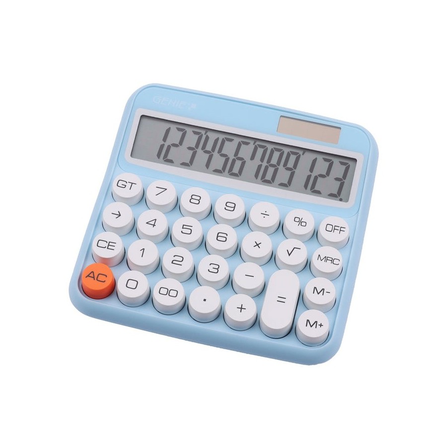 Calculadora  genie 612 b  escritorio básica azul