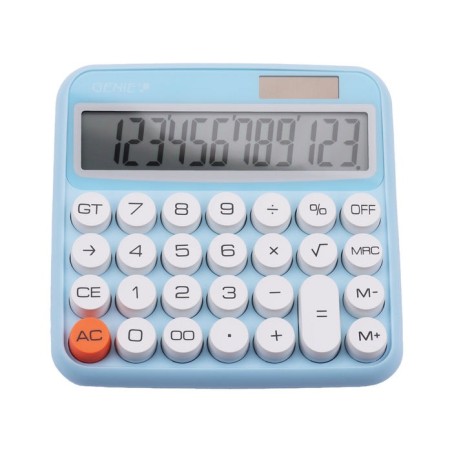 Calculadora  genie 612 b  escritorio básica azul