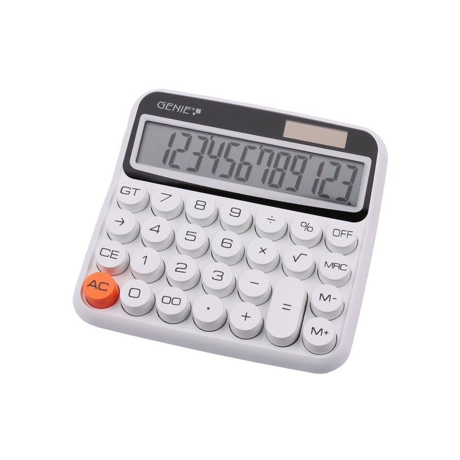 Calculadora  genie 612 w escritorio básica blanco