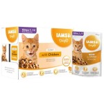 Comida húmeda para gatos iams delights kitten chicken in gravy  12 x 85g