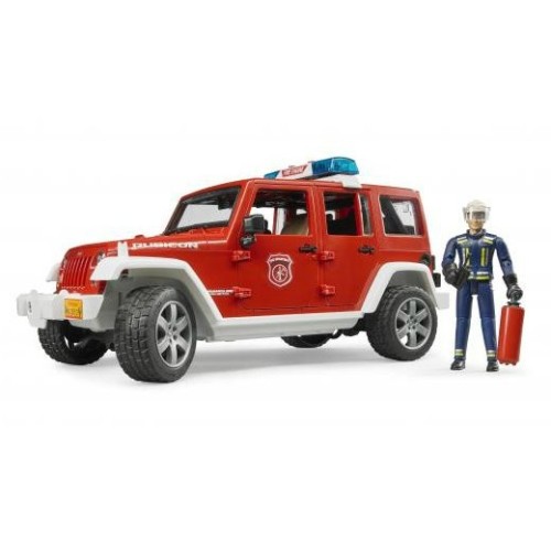 Bruder jeep wrangler unlimitedrubicon bomberos con muñeco 02528