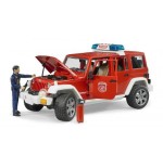 Bruder jeep wrangler unlimitedrubicon bomberos con muñeco 02528