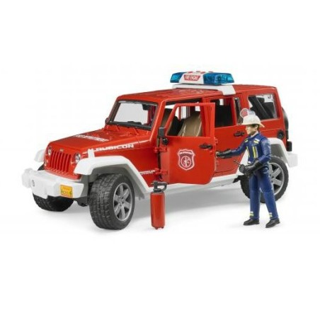 Bruder jeep wrangler unlimitedrubicon bomberos con muñeco 02528