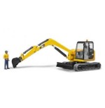 Bruder mini excavadora cat con trabajador de la construcción 02466