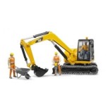 Bruder mini excavadora cat con trabajador de la construcción 02466
