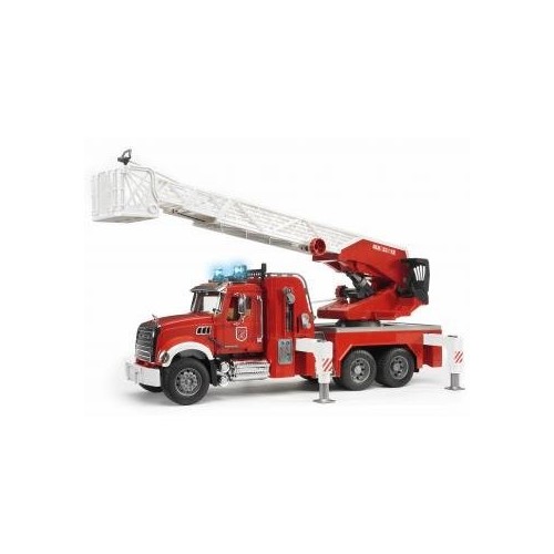 Bruder camion bomberos mack con escalera y deposito de agua 02821