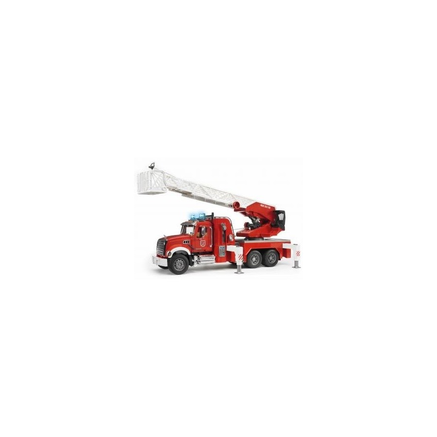 Bruder camion bomberos mack con escalera y deposito de agua 02821