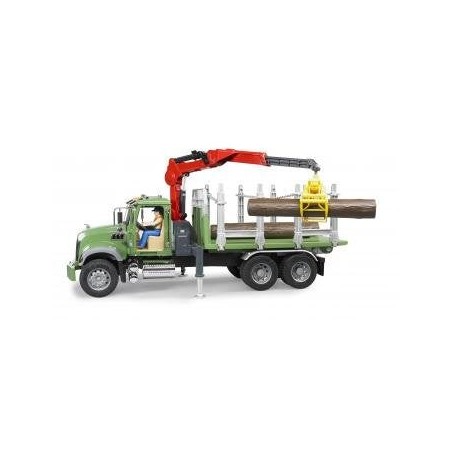 Bruder bruder camión forestal mack granito con grua y troncos 02824