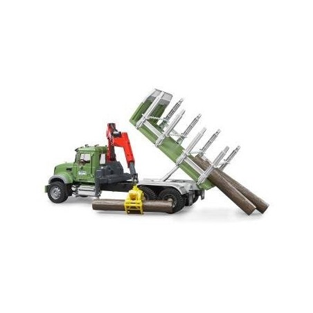 Bruder bruder camión forestal mack granito con grua y troncos 02824