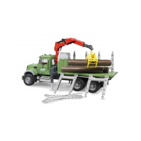 Bruder bruder camión forestal mack granito con grua y troncos 02824