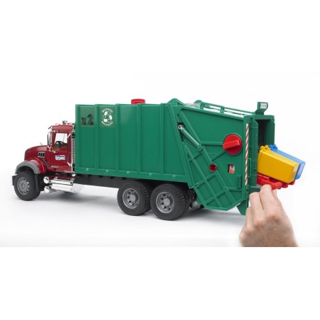 Bruder mack camión de basura (verde rojo) 02812