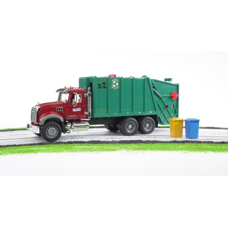 Bruder mack camión de basura (verde rojo) 02812