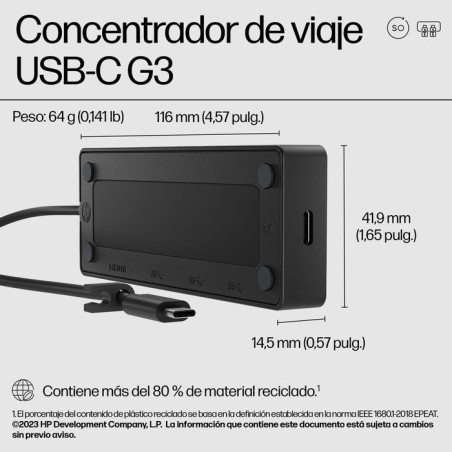 Hp usb-c travel cabl hub g3