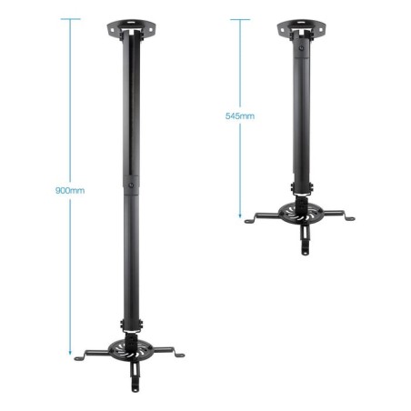 Tooq soporte de techo para proyector - inclinable y giratorio - apto para techos inclinados - peso max 20kg - color