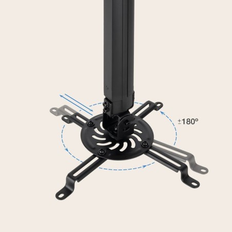 Tooq soporte de techo para proyector - inclinable y giratorio - apto para techos inclinados - peso max 20kg - color