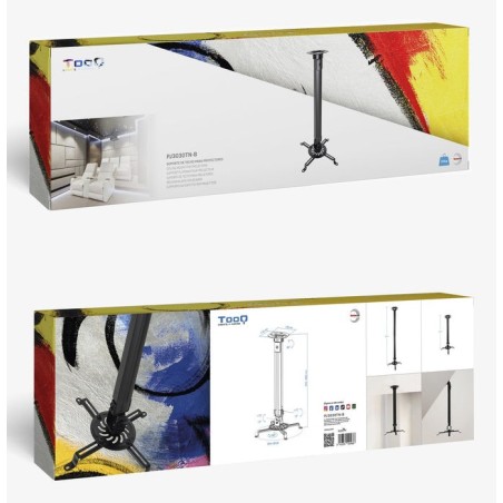 Tooq soporte de techo para proyector - inclinable y giratorio - apto para techos inclinados - peso max 20kg - color