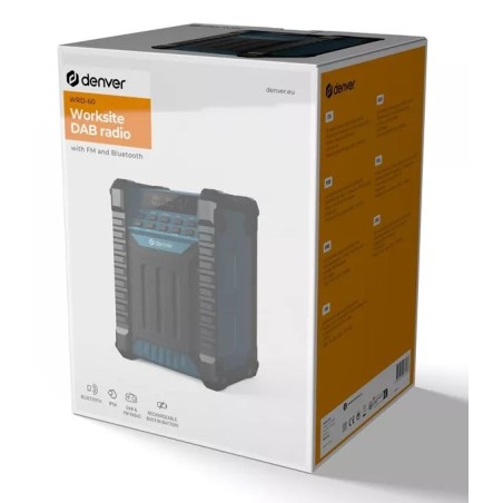 Denver wrd-60 radio de obra fm/bt/dab+