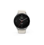 Smartwatch hama 8900, gps, amoled 1.3, srebrna koperta, bezowy pasek silikonowy