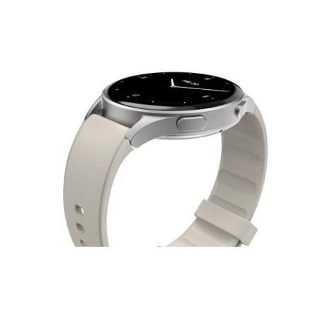 Smartwatch hama 8900, gps, amoled 1.3, srebrna koperta, bezowy pasek silikonowy