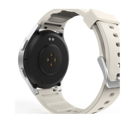 Smartwatch hama 8900, gps, amoled 1.3, srebrna koperta, bezowy pasek silikonowy