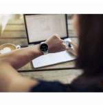 Smartwatch hama 8900, gps, amoled 1.3, srebrna koperta, bezowy pasek silikonowy
