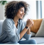 Smartwatch hama 8900, gps, amoled 1.3, srebrna koperta, bezowy pasek silikonowy