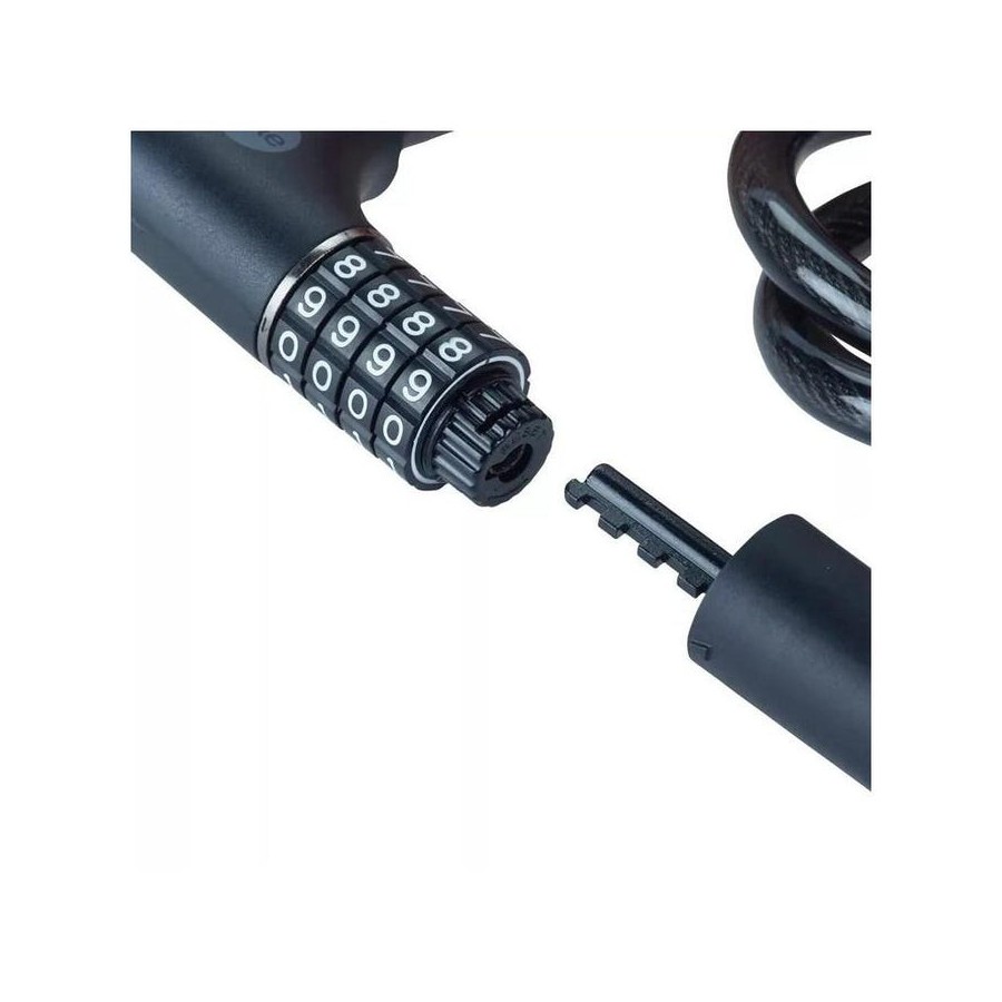 Cable de bicicleta con candado de combinación y llave - ycc0/12/100/2 negro